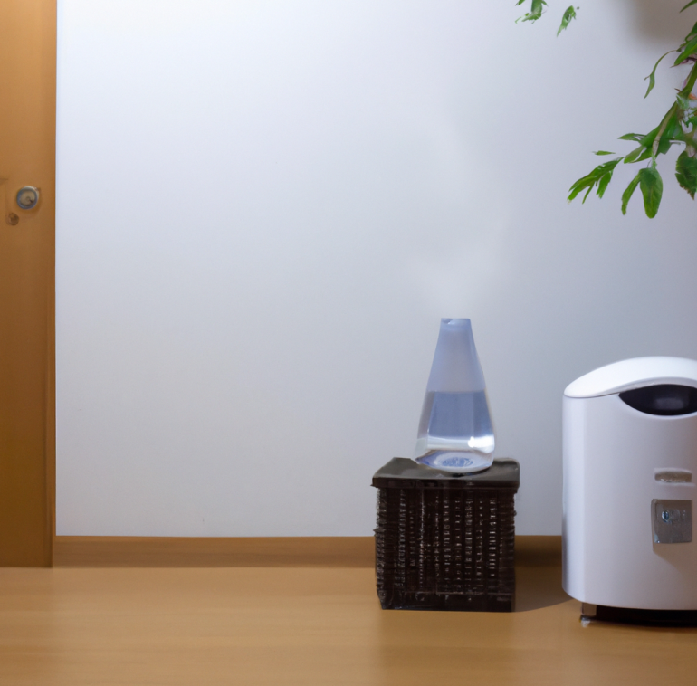 an image of a welcoming room in which we find a dehumidifier and a humidifier
