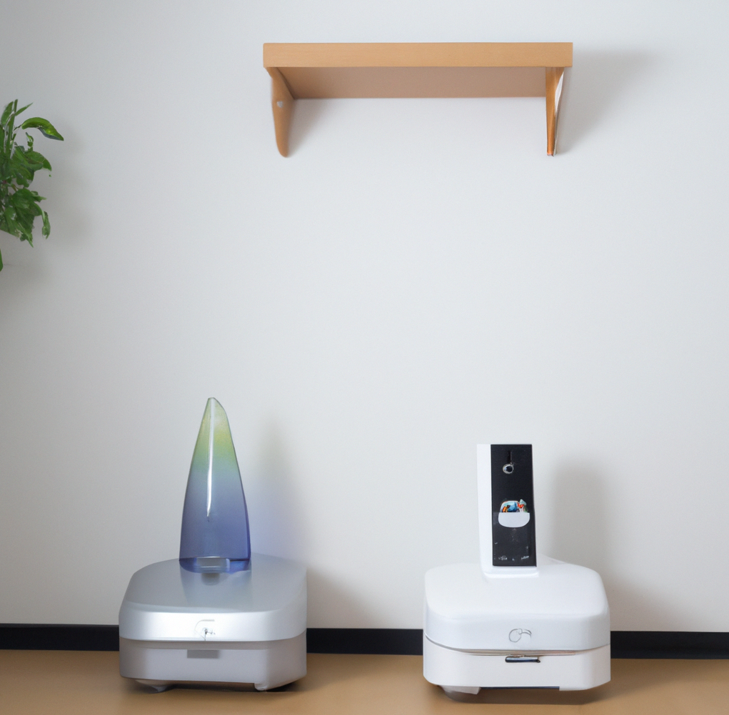 an image of a welcoming room in which we find a dehumidifier and a humidifier